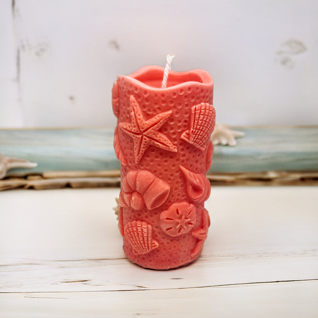 Beach Theme Pillar Scented Candle