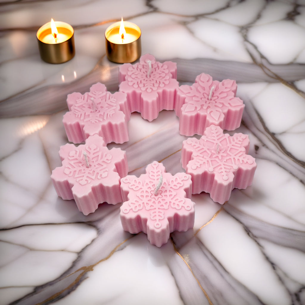 Snowflakes Shaped Soy Scented Candles (Set of 6) - Christmas Decor