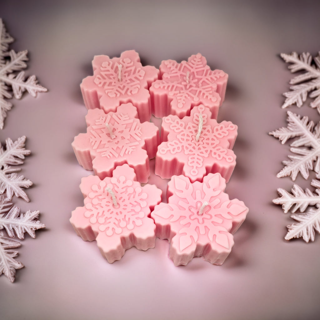 Snowflakes Shaped Soy Scented Candles (Set of 6) - Christmas Decor