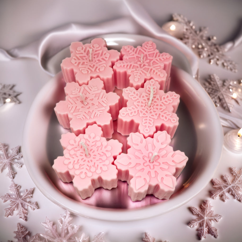 Snowflakes Shaped Soy Scented Candles (Set of 6) - Christmas Decor
