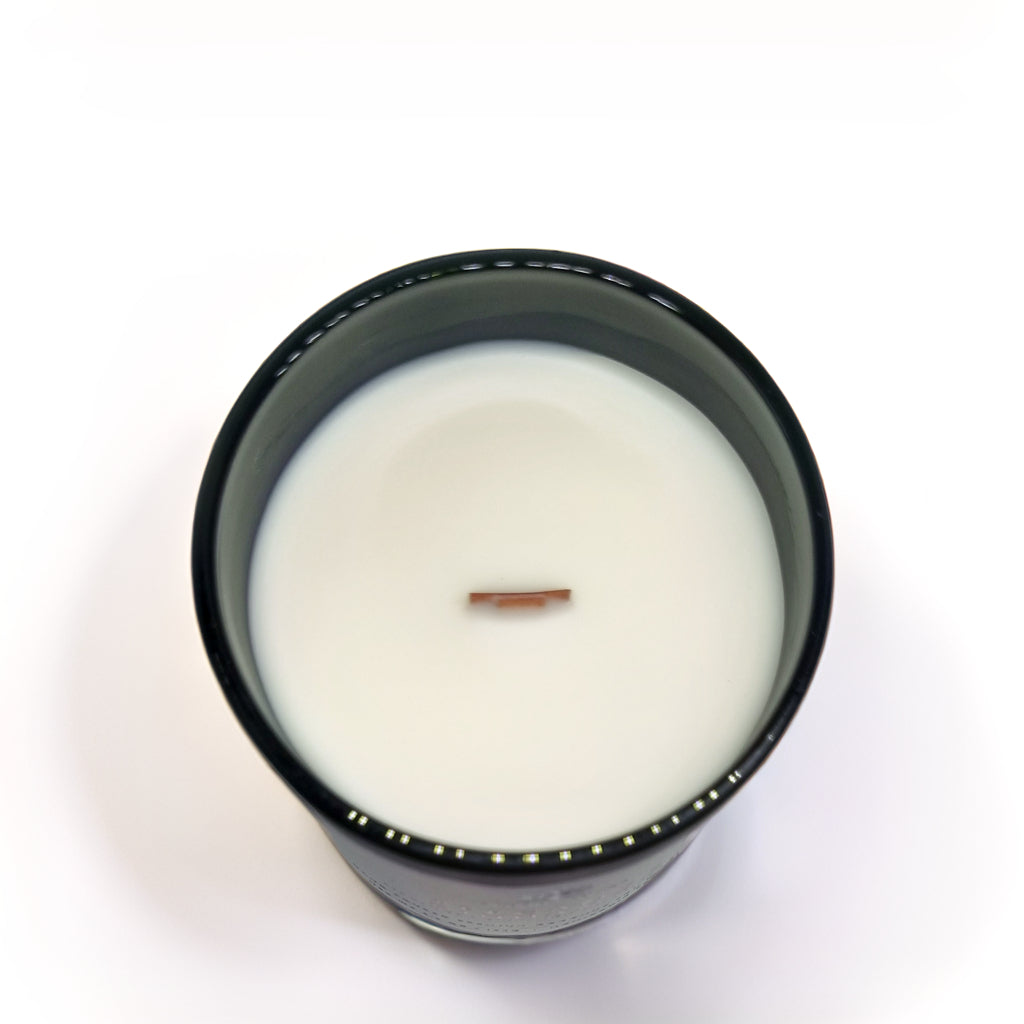 Hand Poured Premium Coconut Soy Wax Glass Candle | Bergamot Cinnamon | 30-35 Hours | 190 grams | Scented Candle | Wooden Wick Candle