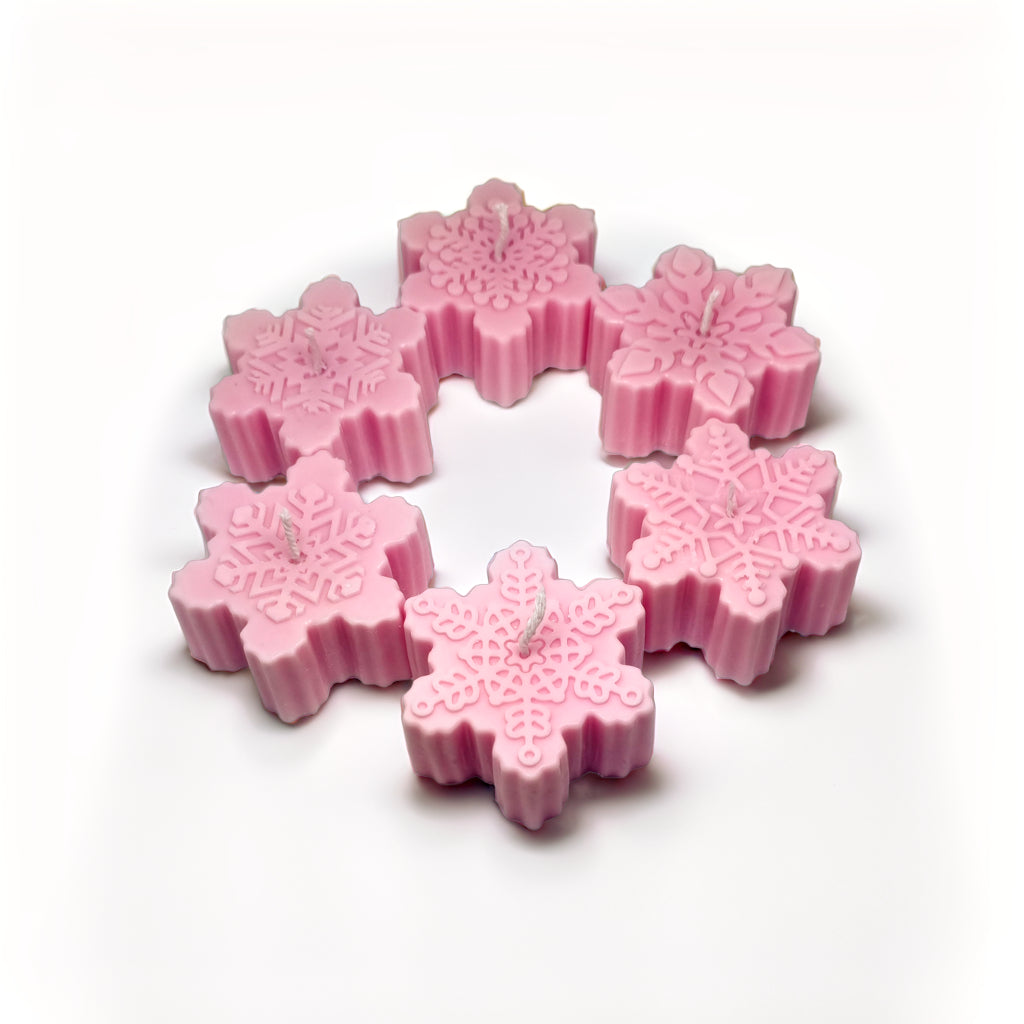 Snowflakes Shaped Soy Scented Candles (Set of 6) - Christmas Decor