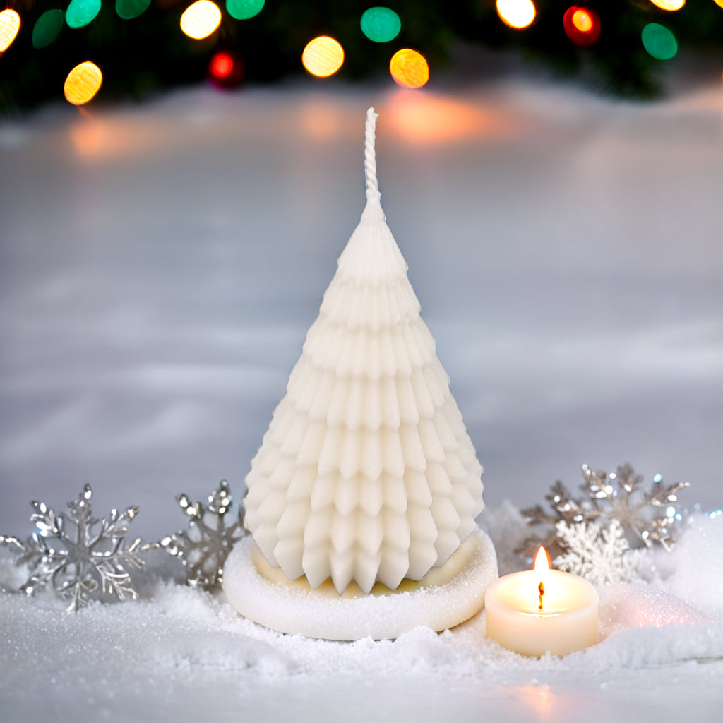 Origami Christmas Tree Soy Scented Candle - Festive Decor