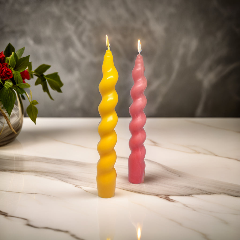 Twisted Pillar Soy Wax Scented Candle