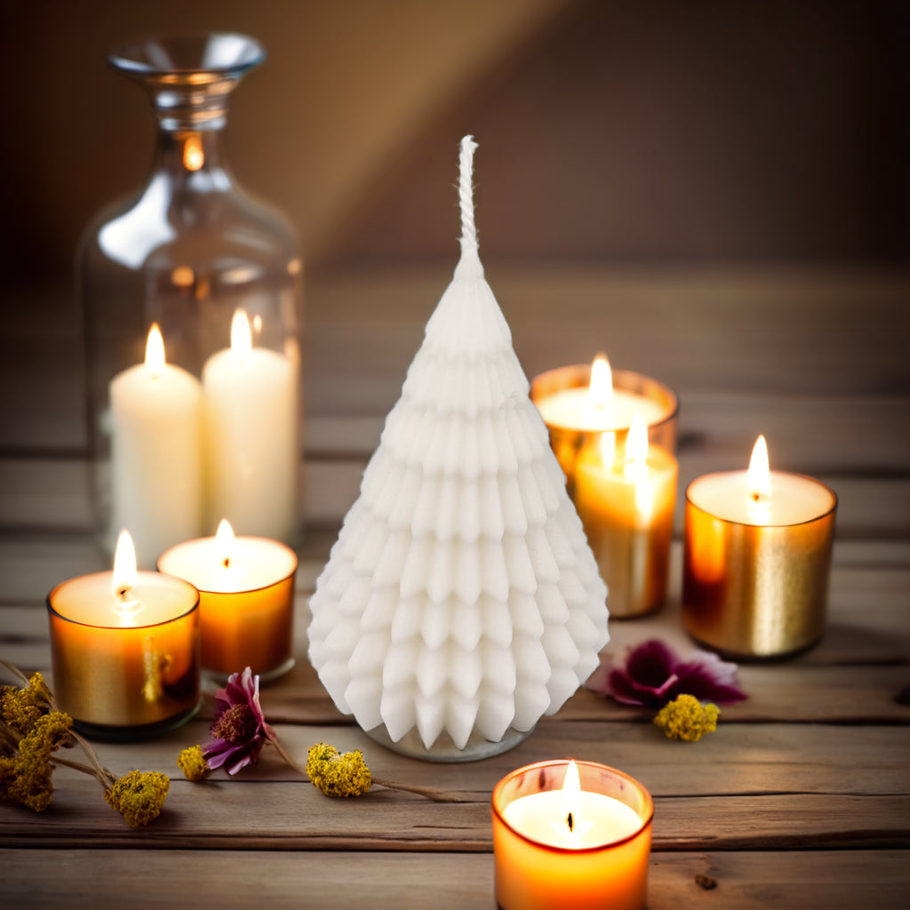Origami Christmas Tree Soy Scented Candle - Festive Decor