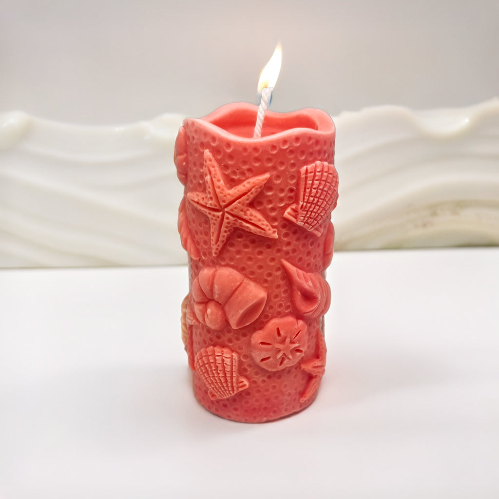 Beach Theme Pillar Scented Candle