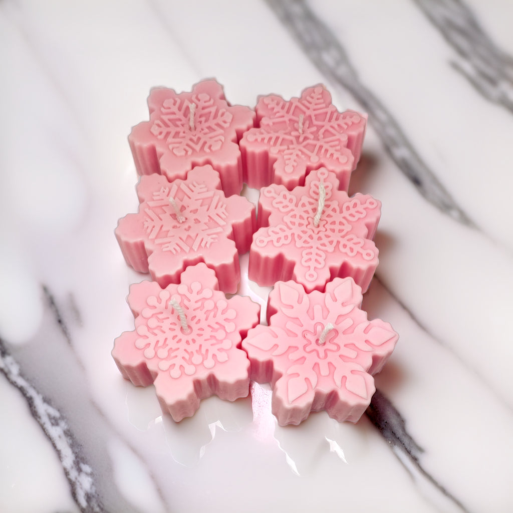 Snowflakes Shaped Soy Scented Candles (Set of 6) - Christmas Decor