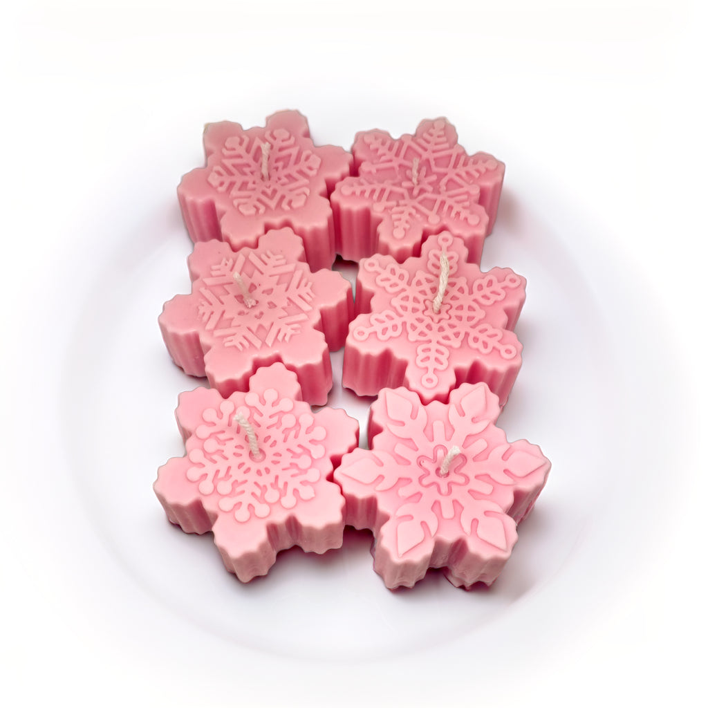Snowflakes Shaped Soy Scented Candles (Set of 6) - Christmas Decor