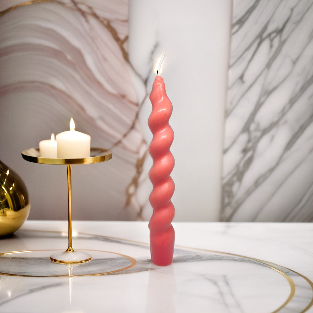 Twisted Pillar Soy Wax Scented Candle