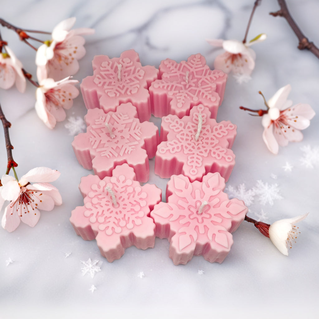 Snowflakes Shaped Soy Scented Candles (Set of 6) - Christmas Decor