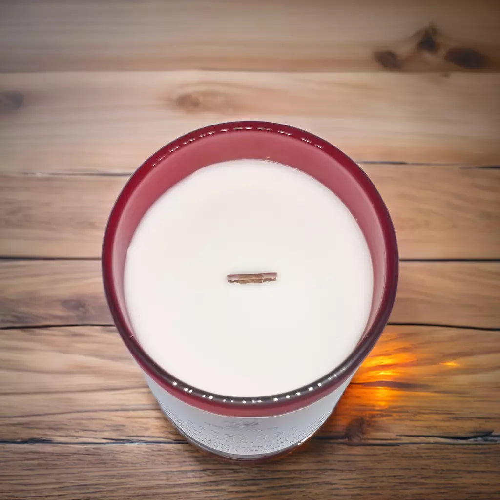Hand Poured Premium Coconut Soy Wax Glass Candle | Bergamot Cinnamon | 30-35 Hours | 190 grams | Scented Candle | Wooden Wick Candle