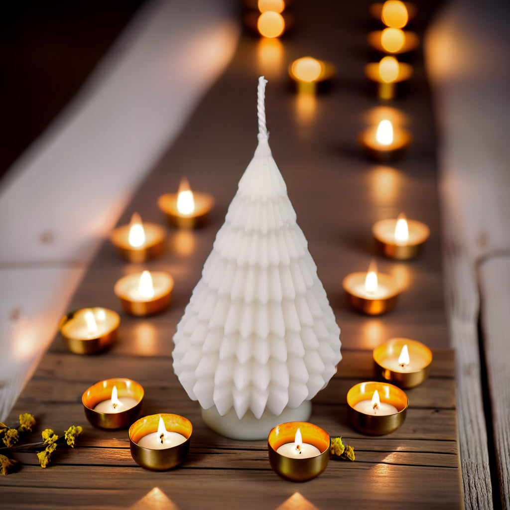 Origami Christmas Tree Soy Scented Candle - Festive Decor