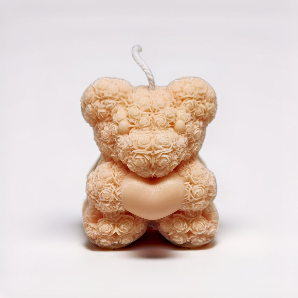 Rose Bear with Heart Scented Soy Candle