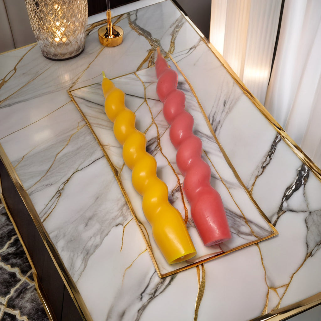 Twisted Pillar Soy Wax Scented Candle