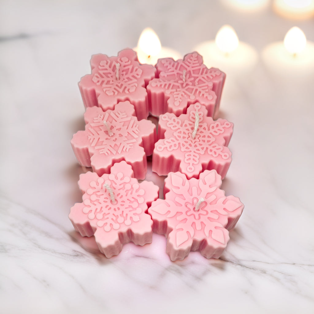 Snowflakes Shaped Soy Scented Candles (Set of 6) - Christmas Decor