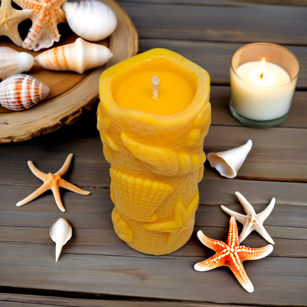 Beach Theme Pillar Scented Candle