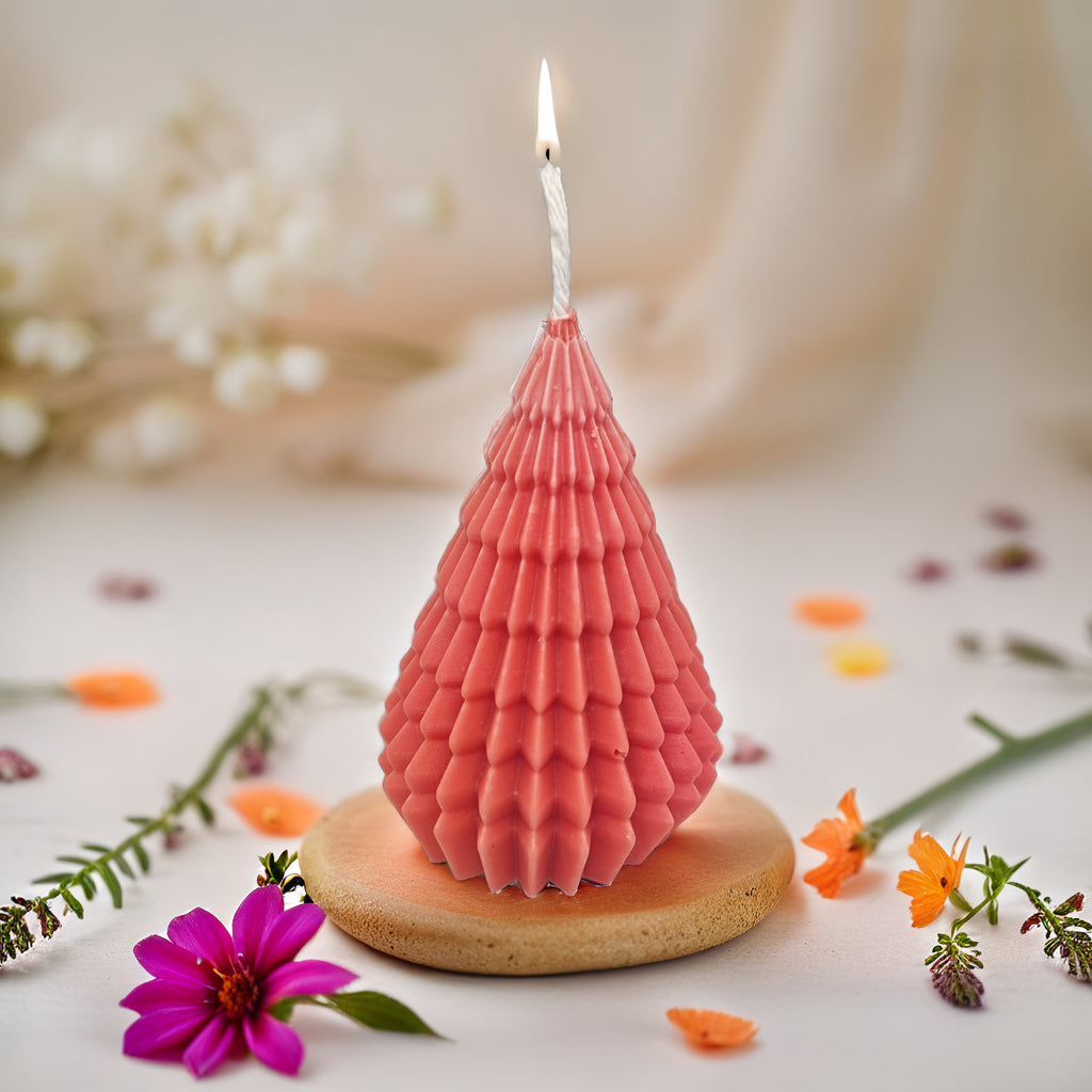 Origami Christmas Tree Soy Scented Candle - Festive Decor